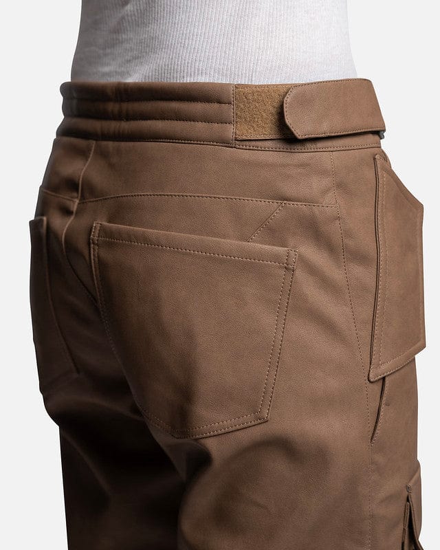 MISBHV Men's Pants Vegan Leather Moto Trousers in Brown