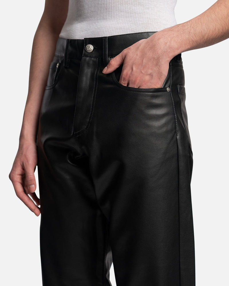 MISBHV Men's Pants Vegan Leather Trousers in Black
