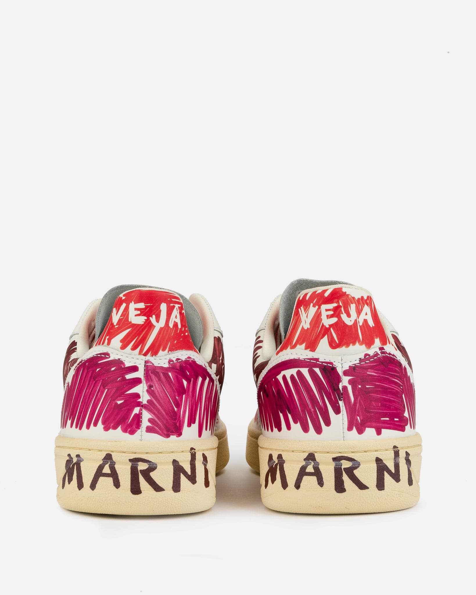 Marni Men's Sneakers Veja V-10 Leather in Marsala