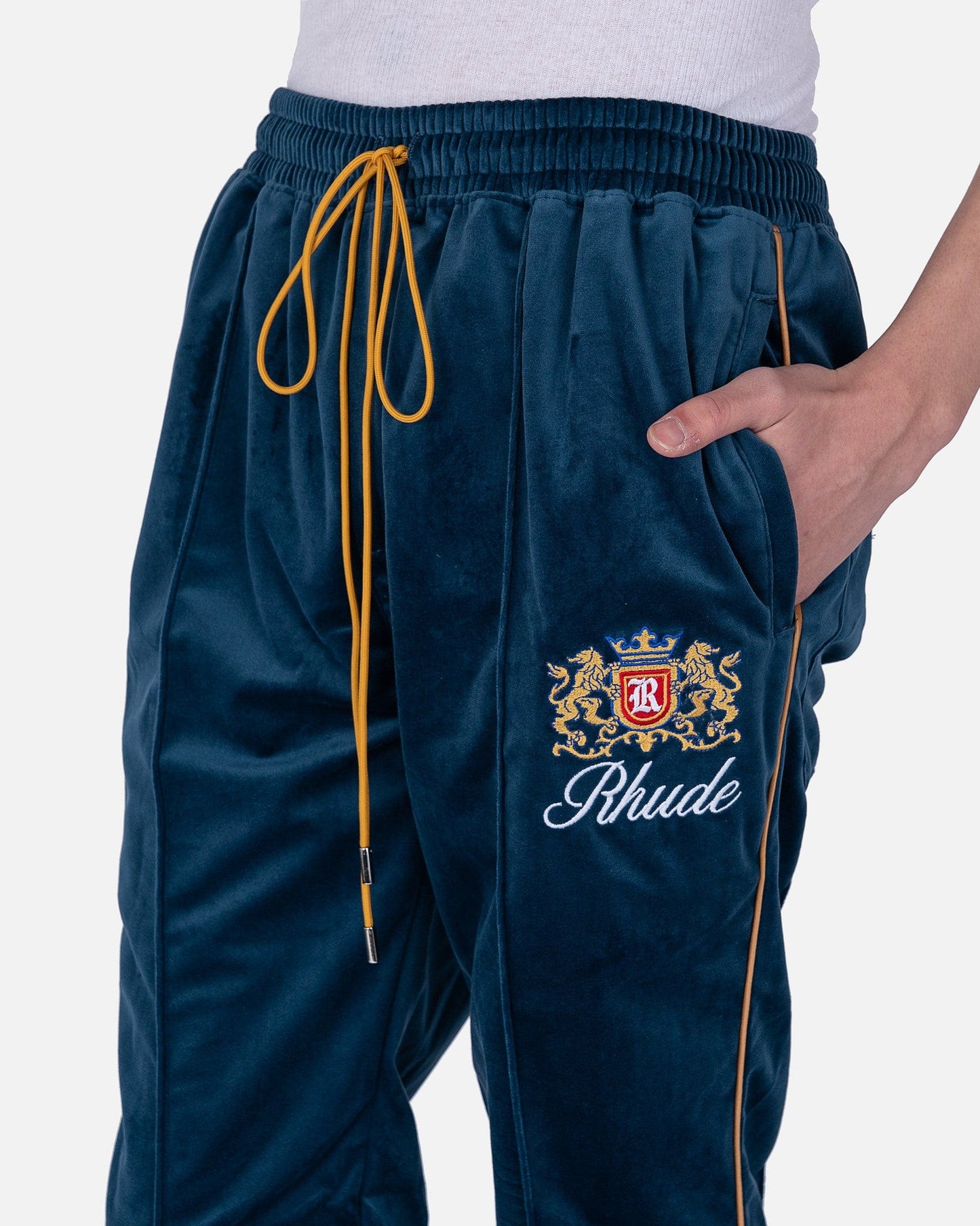 Rhude Men's Pants Velour Lounge Pant in Slate