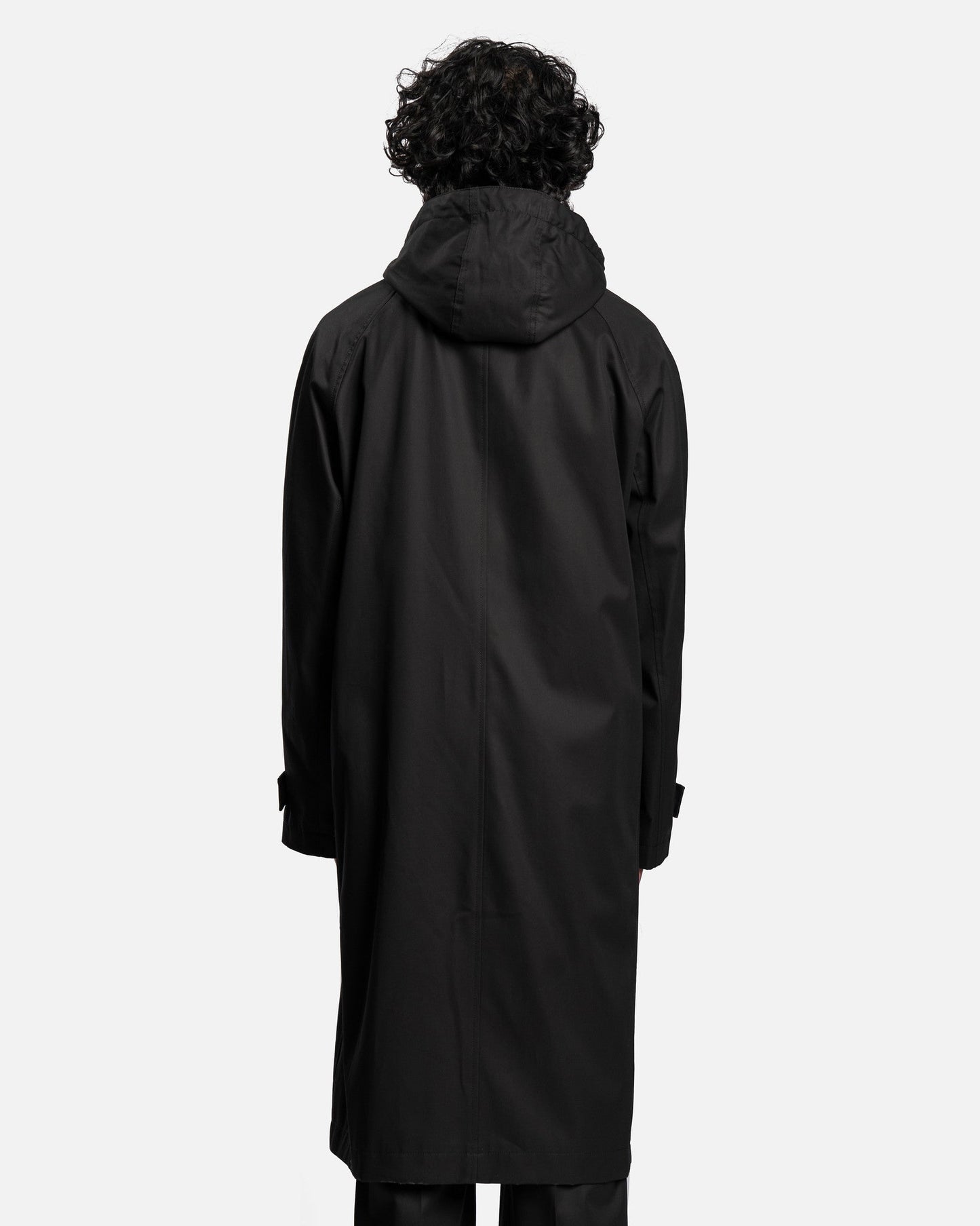 Juun.J Men's Jackets Ventile Double Layered Desing Mid Length Coat in Black