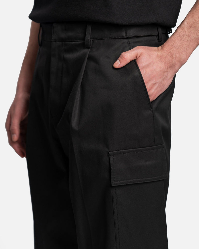 Juun.J Men's Pants Ventile Straight Fit Cargo Pants in Black