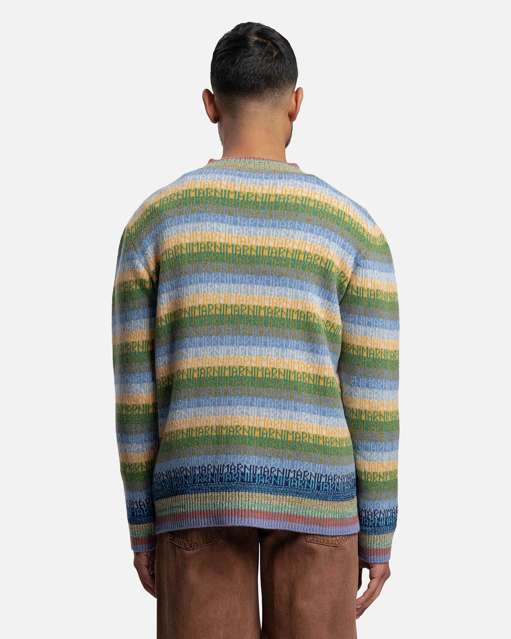 Virgin Wool Mix Logo Roundneck Sweater in Lake – SVRN Virgin Wool Mix Logo Roundneck Sweater in Lake – SVRN