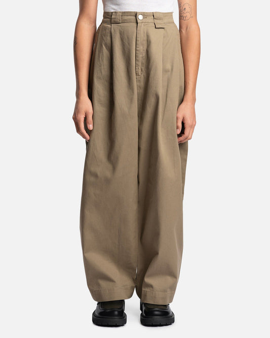 Willy Chavarria Men's Pants Visalia Chinos-Pleated in Khaki