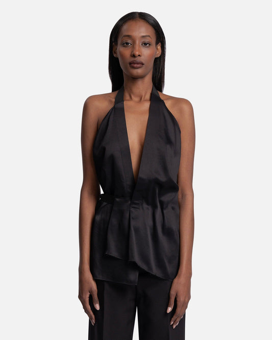 MM6 Maison Margiela Women Tops Viscose Rayon Top in Black
