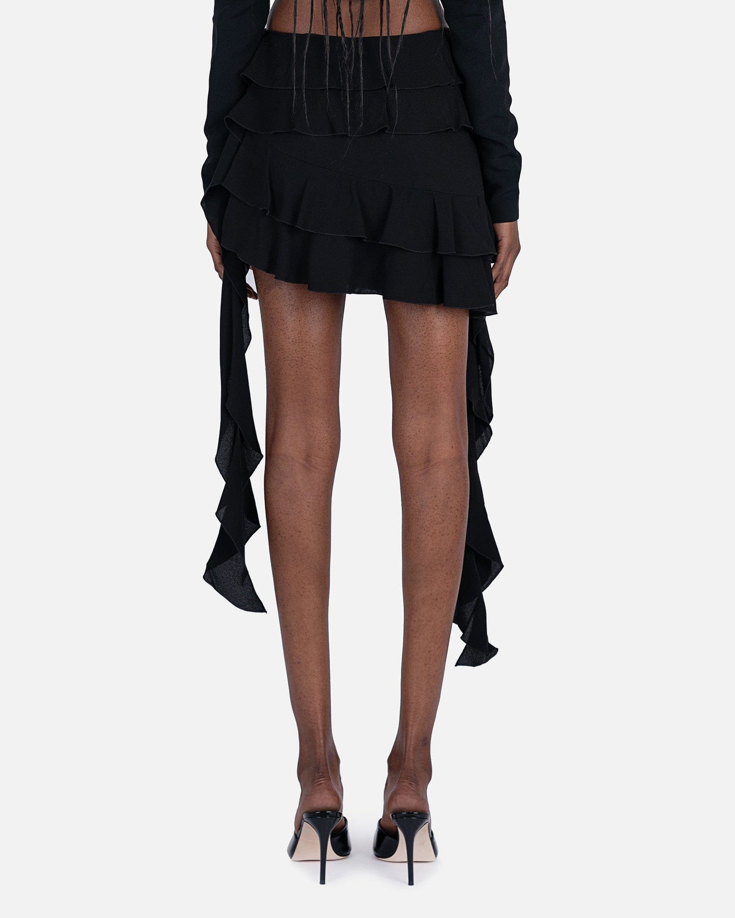 Blumarine Women Skirts Viscose Skirt with Ruffles and Flounce in Black