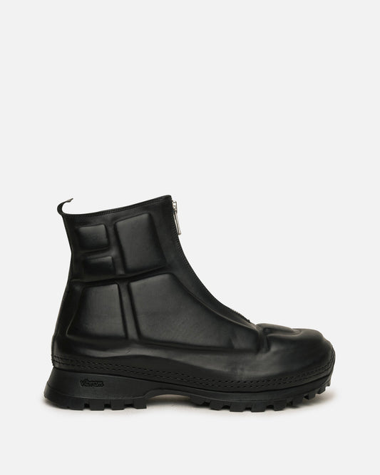 Guidi Men's Boots VSH01 Full Grain Embossed Front Zip Boot in Black