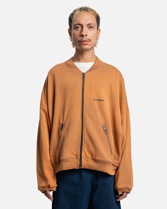 Willy Chavarria Men's Sweatshirts Waffle Lined Bomber Full Zip in Azteca