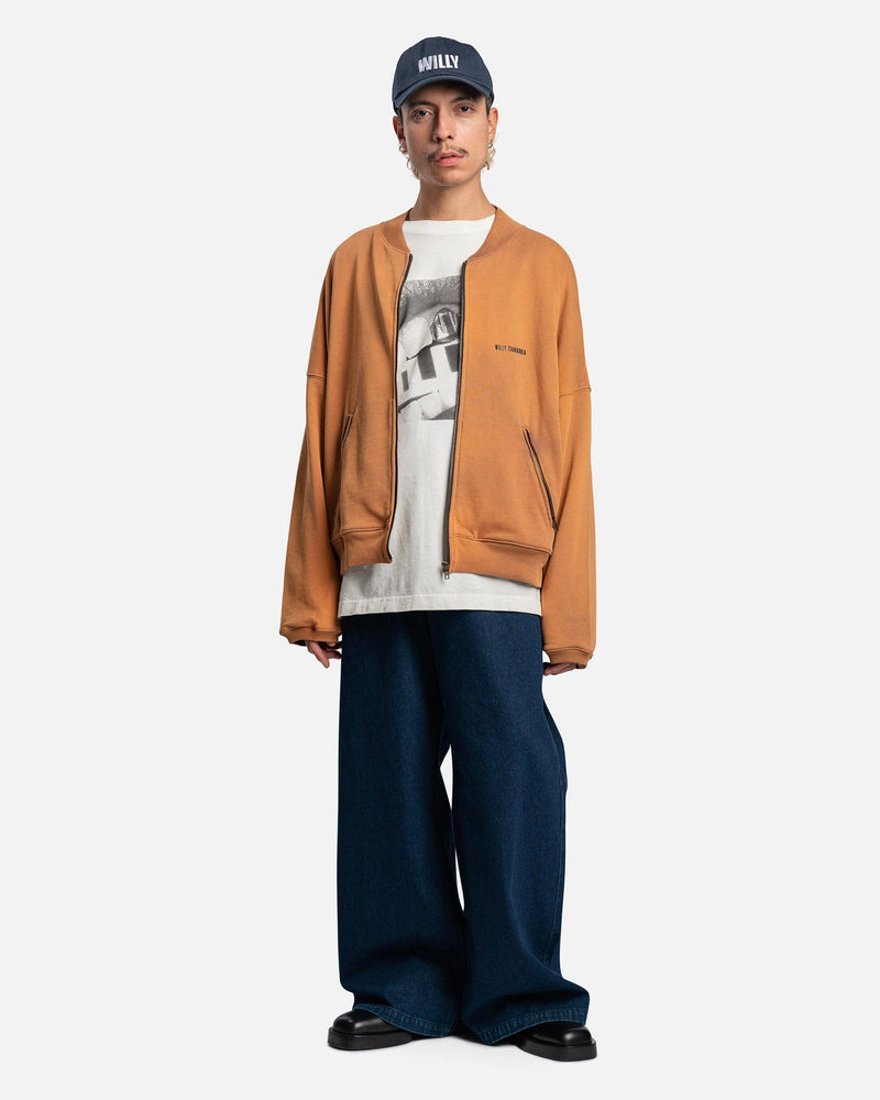 Willy Chavarria Men's Sweatshirts Waffle Lined Bomber Full Zip in Azteca