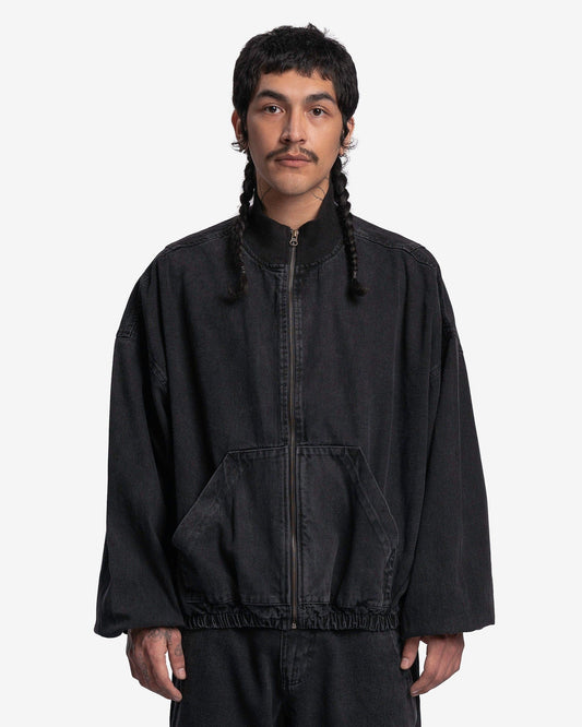 Willy Chavarria Men's Jackets Warrior Bomber Jacket in Washed Black