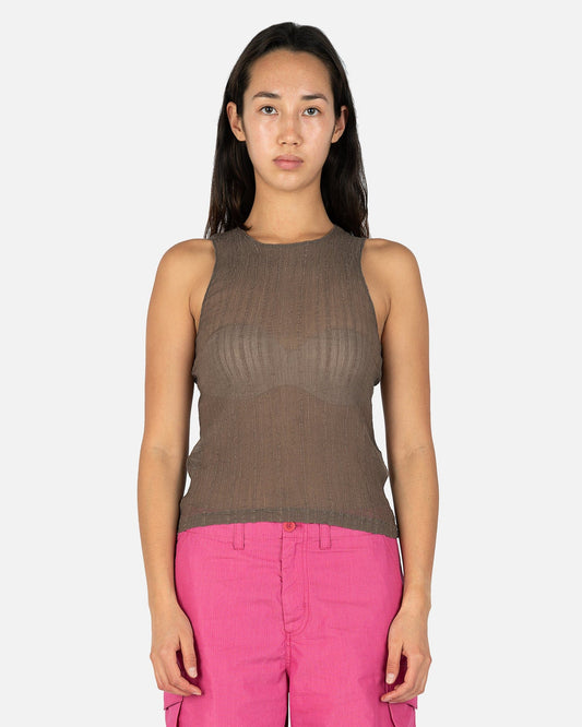 Our Legacy Women Tops Wave Tank in Olive