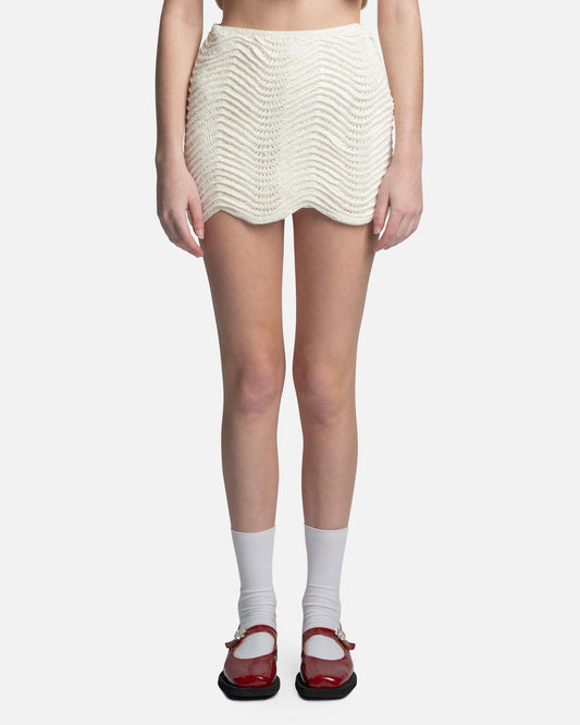 Casablanca Women Skirts Wavy Crochet Skirt in White