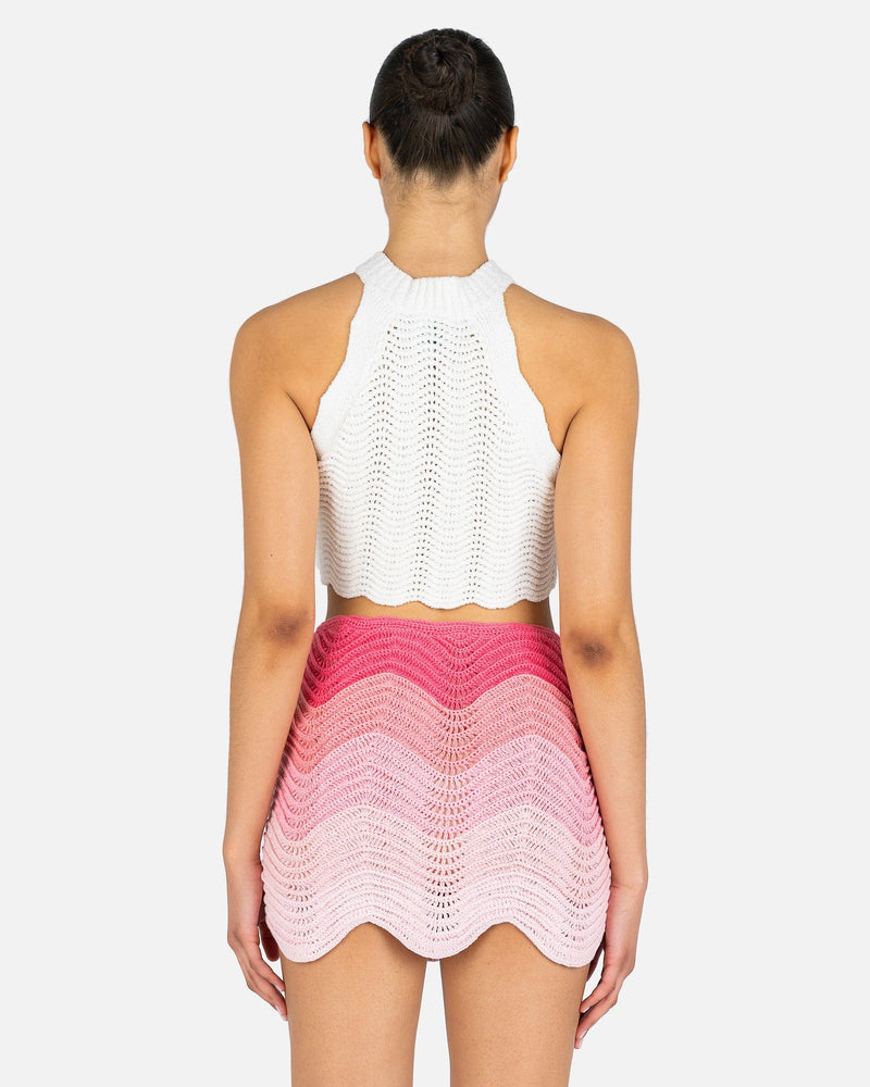 Casablanca Women Tops Wavy Sleeveless Top in White