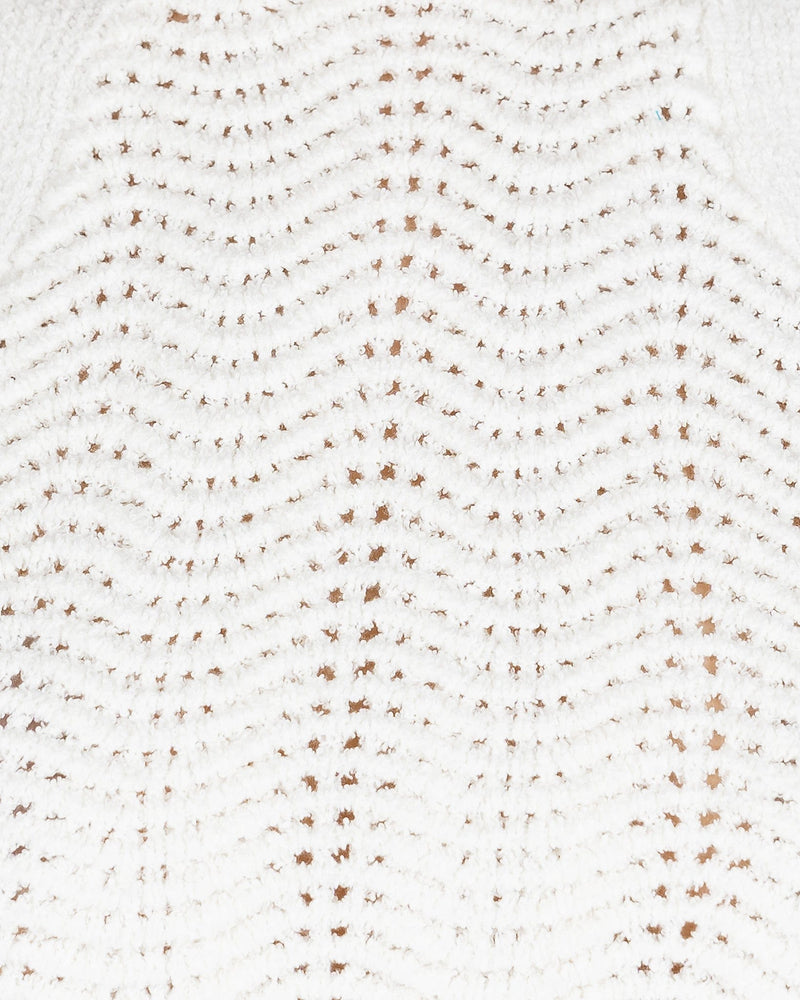 Casablanca Women Tops Wavy Sleeveless Top in White