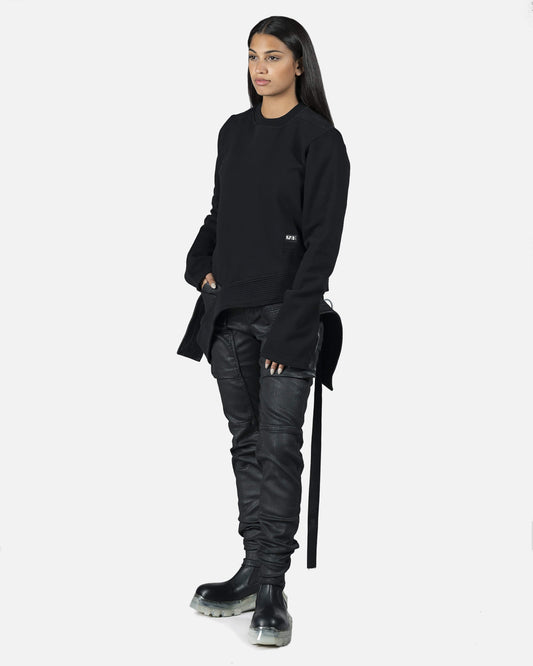 Rick Owens DRKSHDW Women Pants Waxed Easy Creatch Denim in Black