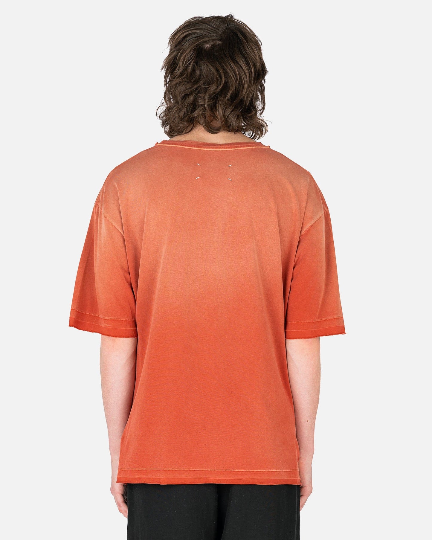 Maison Margiela Men's T-Shirts Weathered Graphic T-Shirt in Red