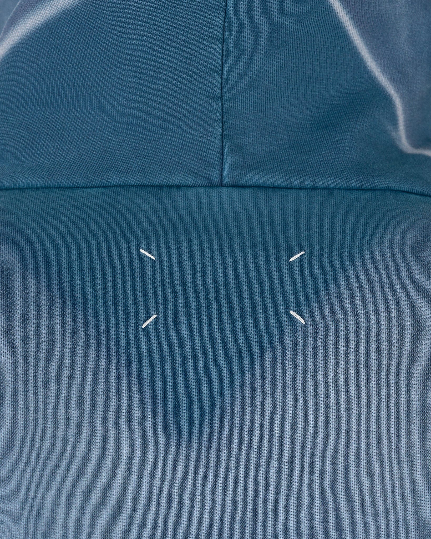 Maison Margiela Men's Sweatshirts Weathered Hoodie in Slate Blue