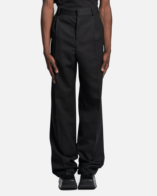 Botter Men's Pants Wide Classic Trousers with Pleats in Black