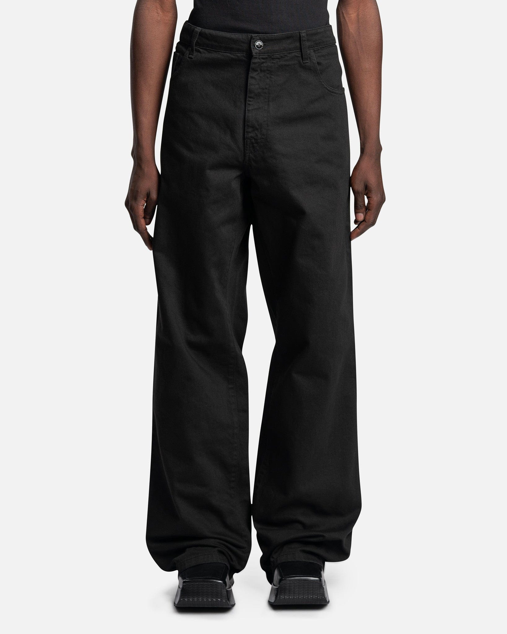 Wide Fit Denim Workwear Pants in Black