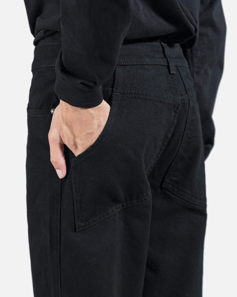Eckhaus Latta Men's Pants Wide Leg Jeans in Almost Black