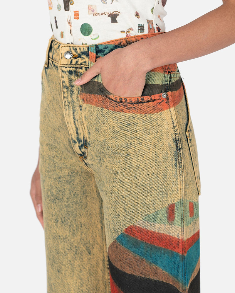 Eckhaus Latta Women Pants Wide Leg Jeans in Sunstone