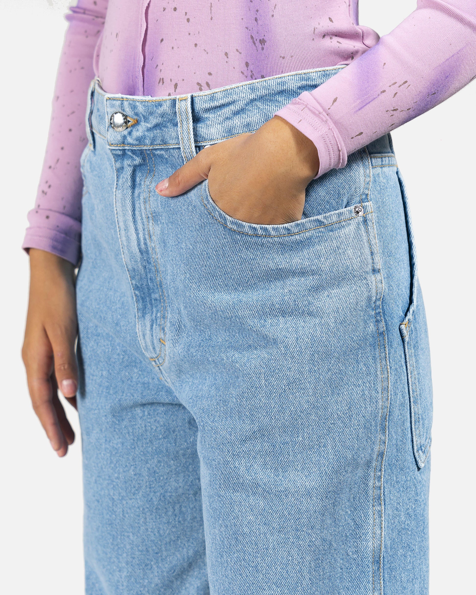 Eckhaus Latta Women Pants Wide Leg Jeans in True Blue