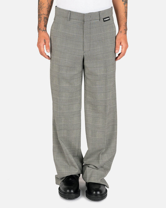 VETEMENTS Men's Pants Wide Leg Tailored Pants in Grey Check