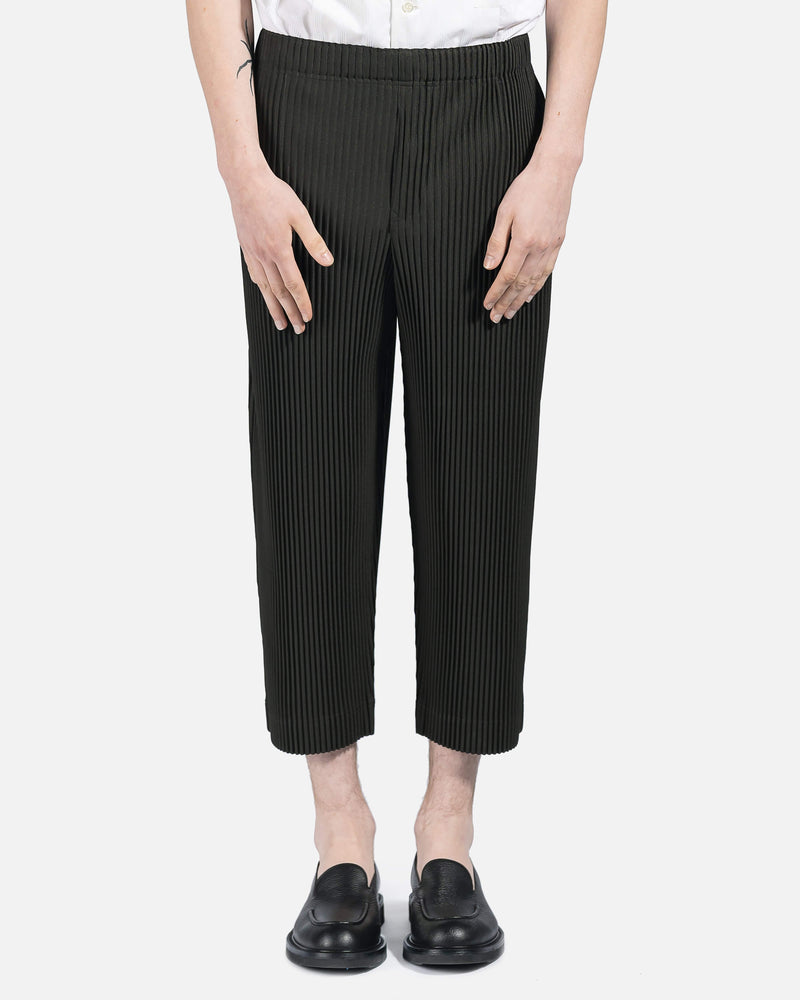 Homme Plissé Issey Miyake Men's Pants Wide Pleated Trousers in Forest