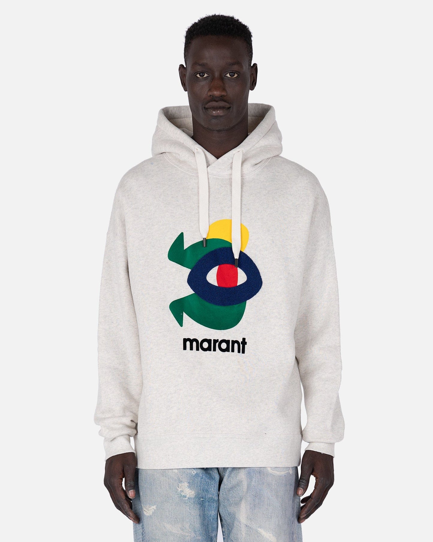 Isabel Marant Homme Men's Sweatshirts Wilanz Hoodie Sweatshirt in Ecru