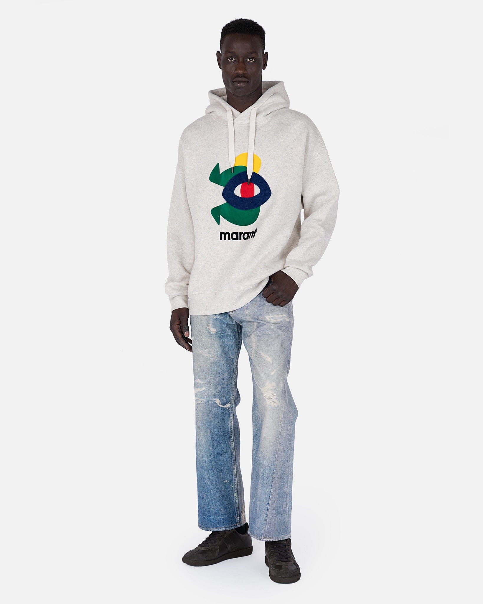 Isabel Marant Homme Men's Sweatshirts Wilanz Hoodie Sweatshirt in Ecru