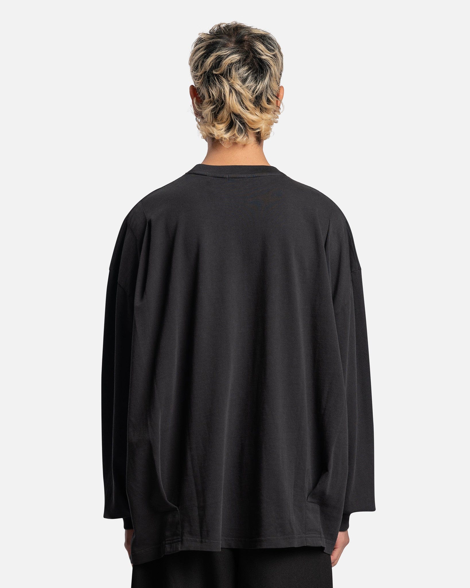 Willy Chavarria Men's T-Shirts Willy Bite Me Long Sleeve in Jet Black