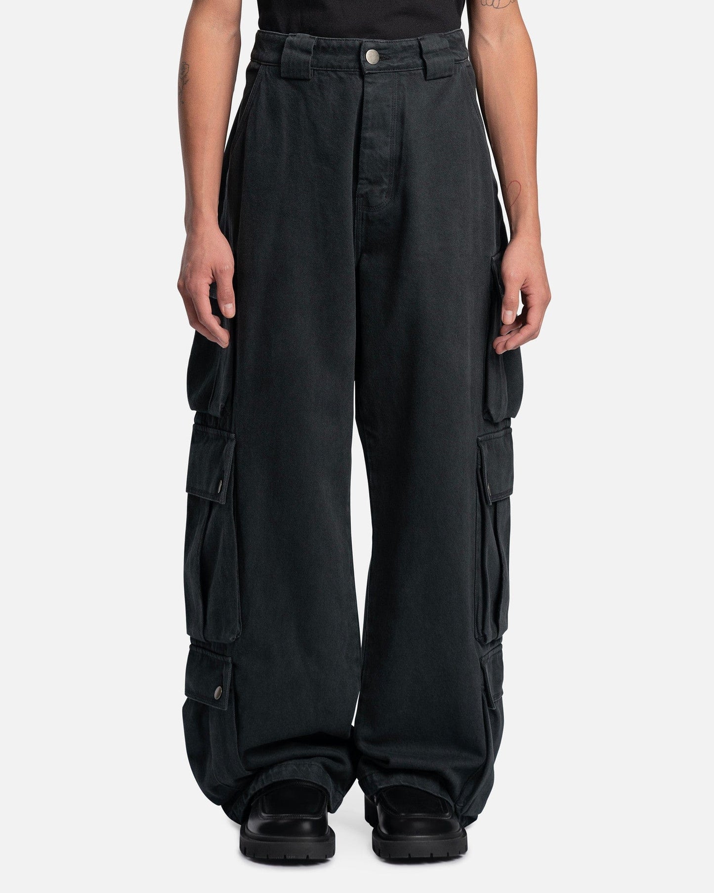 Willy Chavarria Men's Pants Willy Cargo Pant in Washed Black