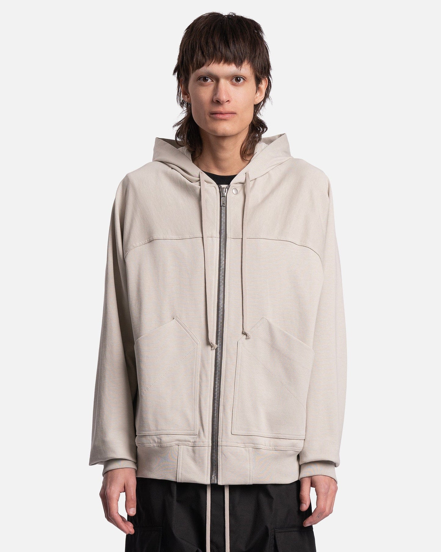 Rick Owens Men's T-Shirts Windbreaker Hoodie in Pearl