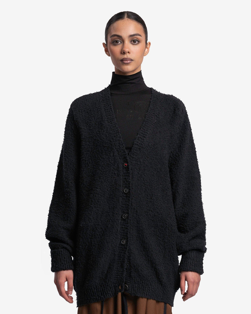 Maison Margiela Women Sweaters Women's Oversized Piled Cardigan in Black