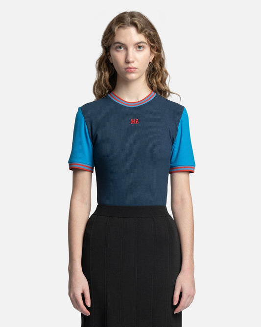 Wales Bonner Women T-Shirts Women's Shade Tee in Navy