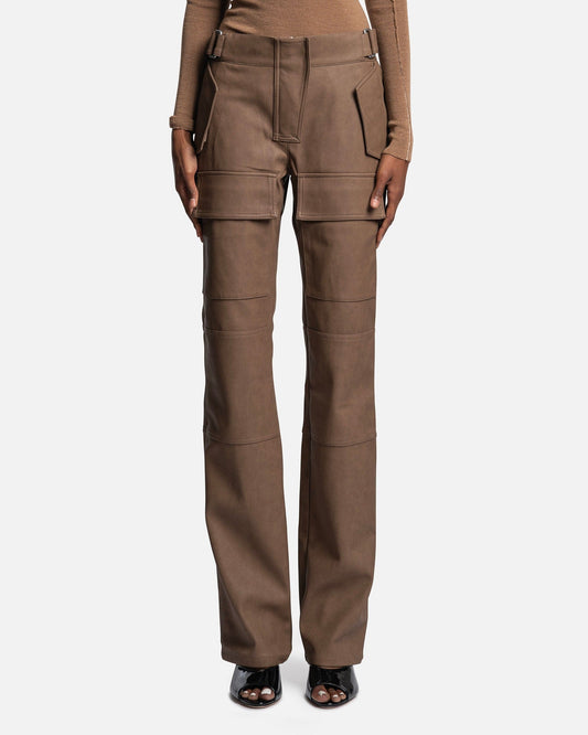 MISBHV Women Pants Women's Vegan Leather Moto Trouser in Brown