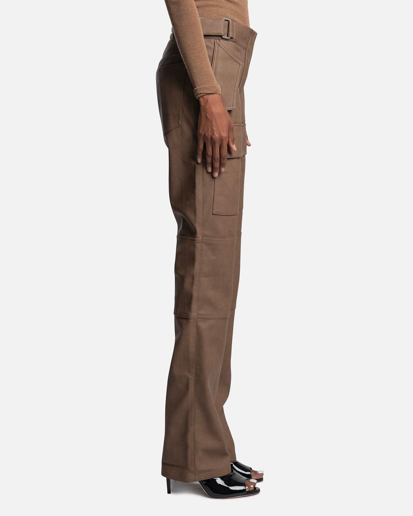 MISBHV Women Pants Women's Vegan Leather Moto Trouser in Brown