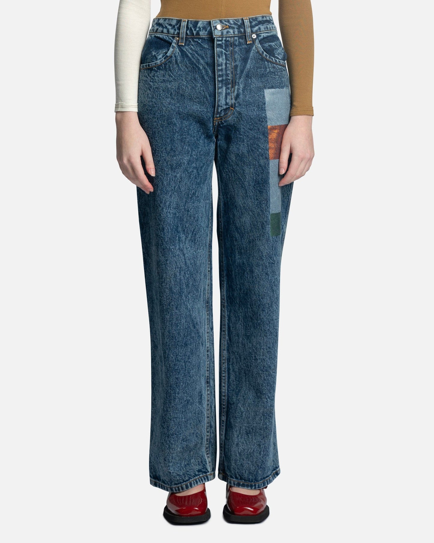 Eckhaus Latta women's pants Women's Wide Leg Jeans in Stacks