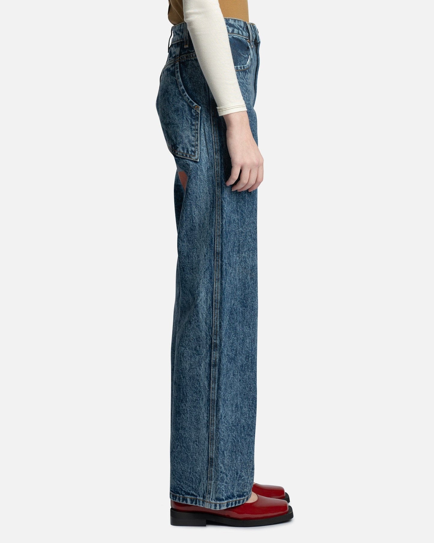 Eckhaus Latta women's pants Women's Wide Leg Jeans in Stacks