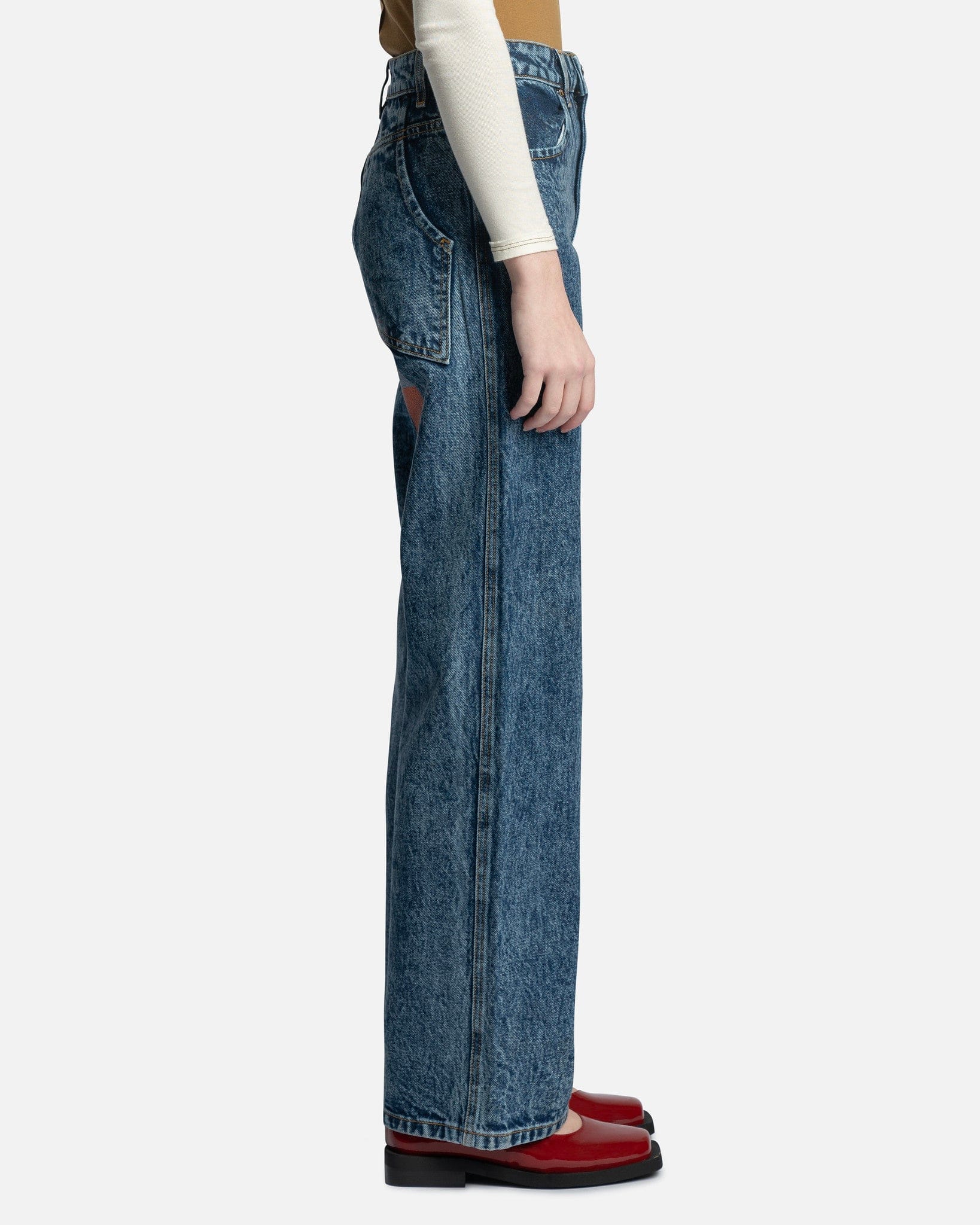 Eckhaus Latta women's pants Women's Wide Leg Jeans in Stacks