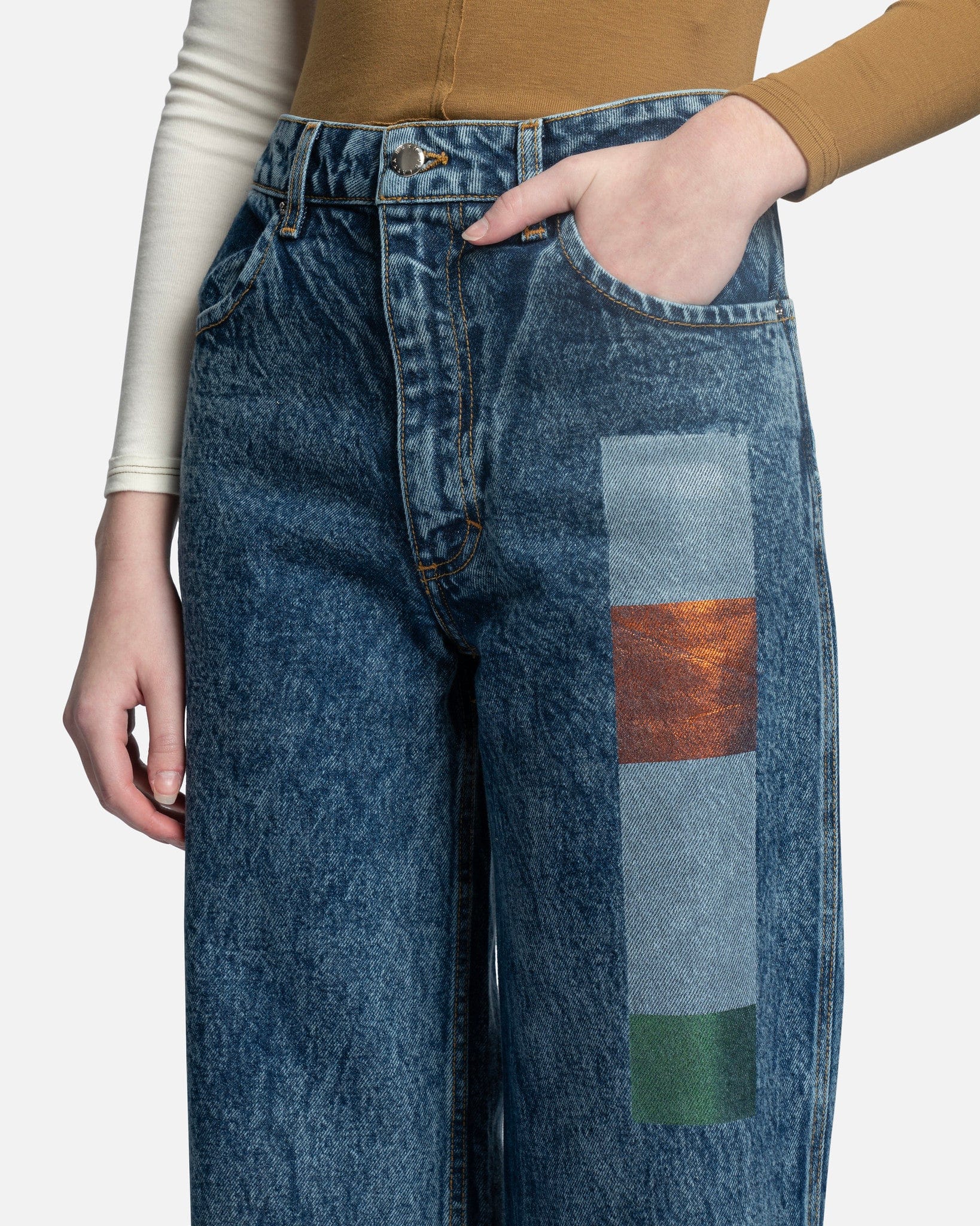 Eckhaus Latta women's pants Women's Wide Leg Jeans in Stacks