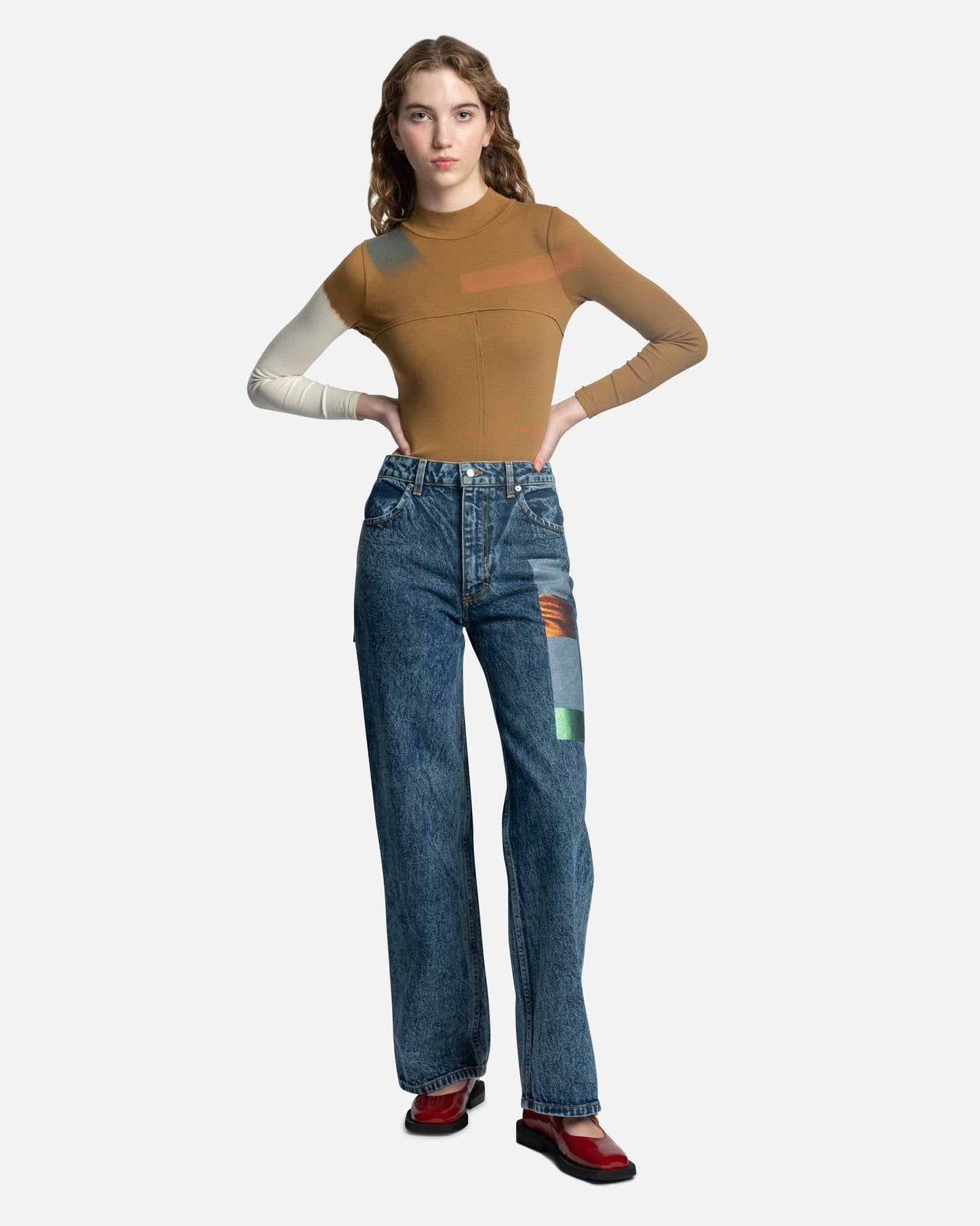Eckhaus Latta women's pants Women's Wide Leg Jeans in Stacks