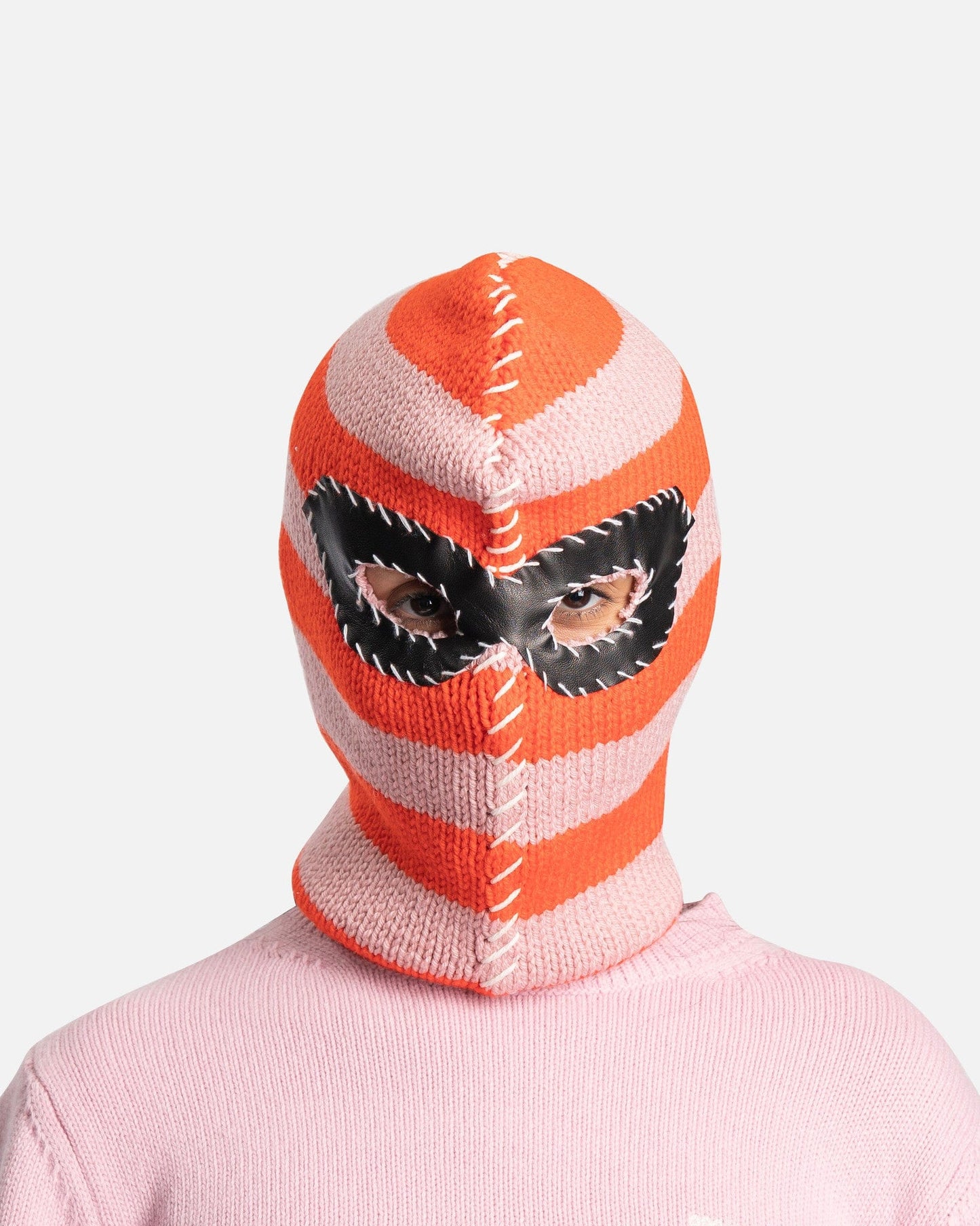 Marni Wool Cable Knit Balaclava in Cinder Rose