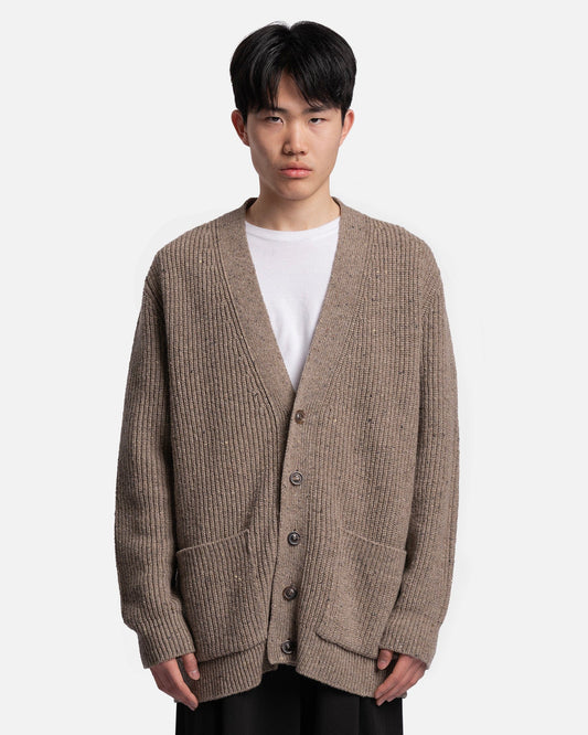 Maison Margiela Men's Sweater Wool Cardigan in Walnut