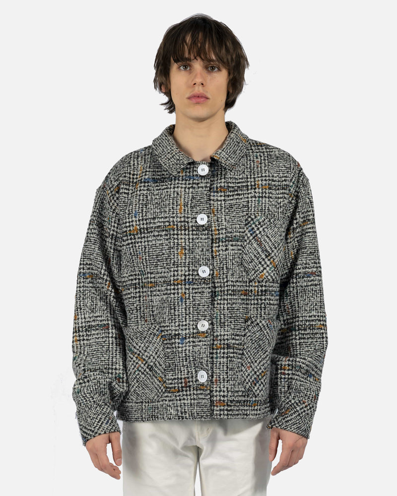 Midori Men's Jackets Wool Chore Jacket in Grey