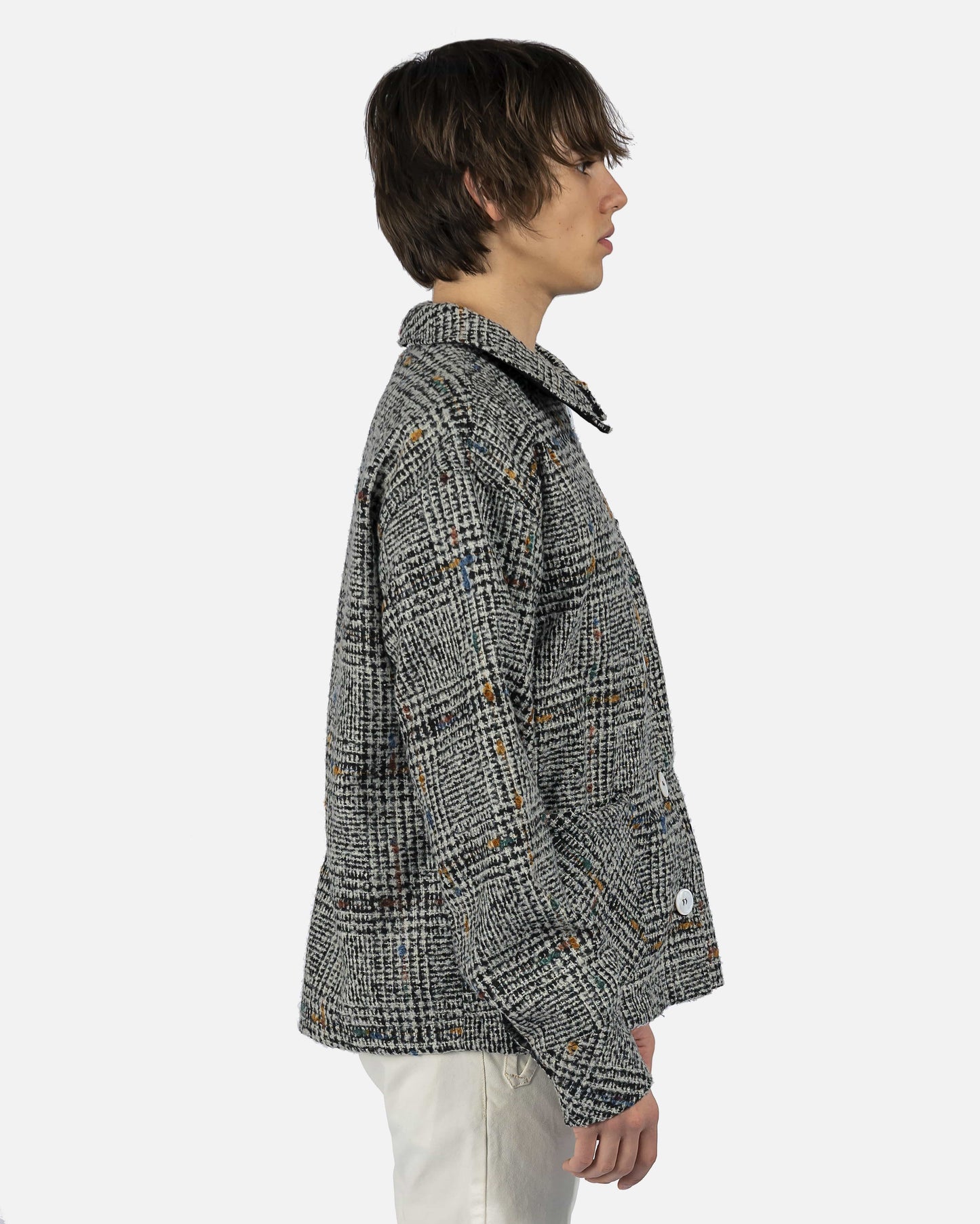 Midori Men's Jackets Wool Chore Jacket in Grey