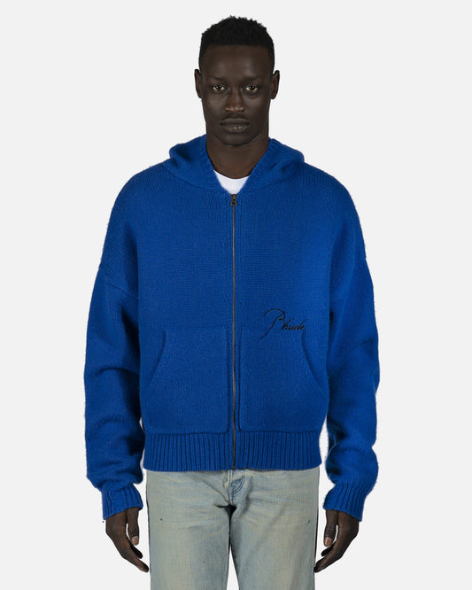 Rhude Men's Sweatshirts Wool Full Zip in Blue