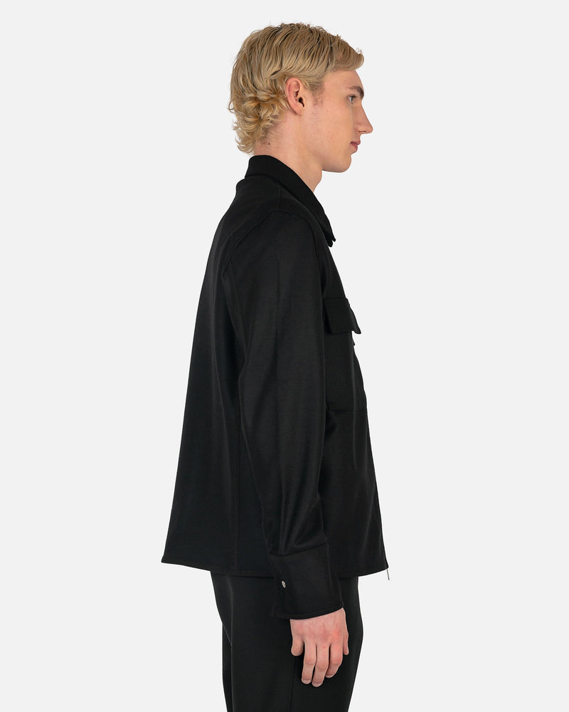 Wool Melton Shirt in Black – SVRN