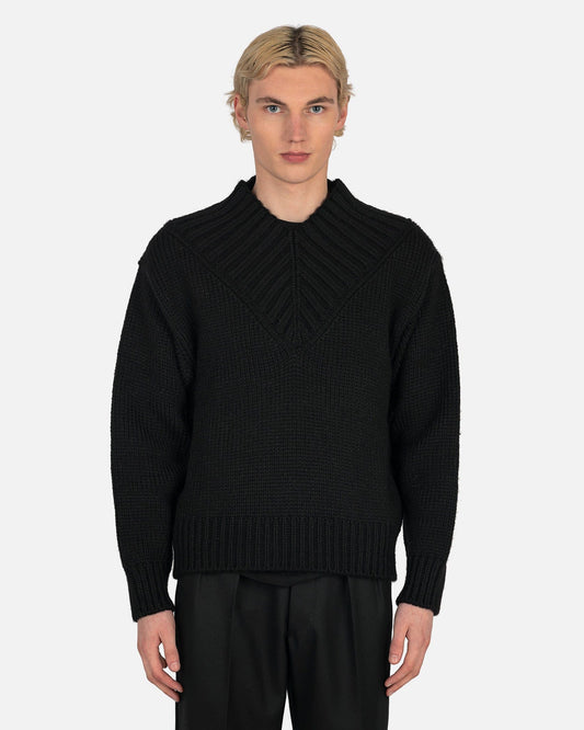 Jil Sander Men's Sweater Wool Mohair Sweater in Black