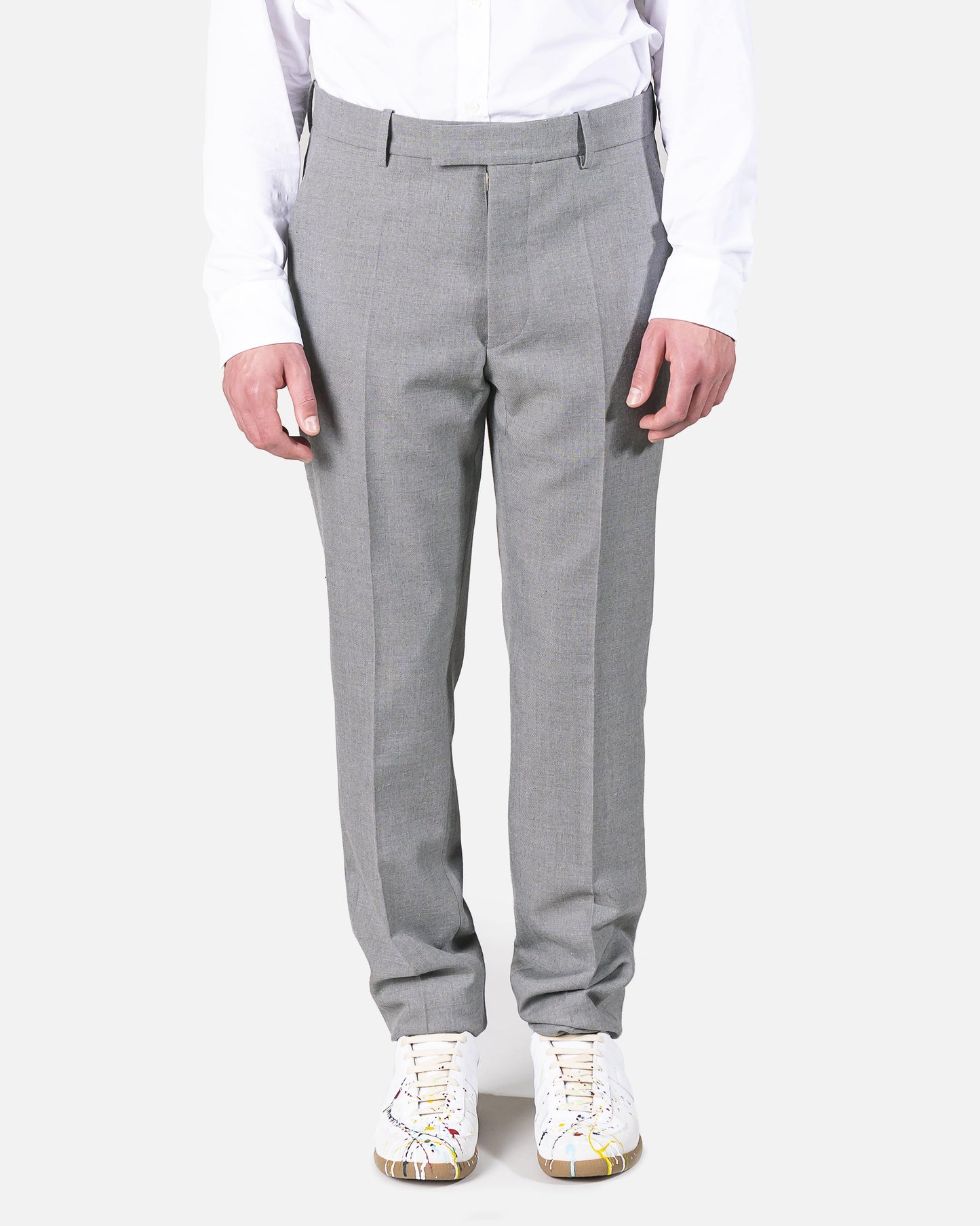 Maison Margiela Men's Pants Wool Twill Trousers in Grey